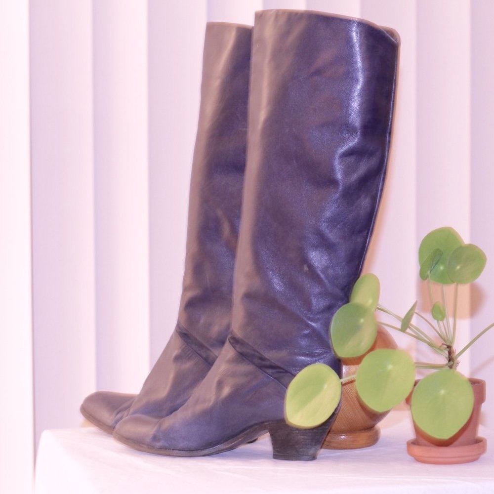 ARNOLD CHURGIN Blue Knee high boots